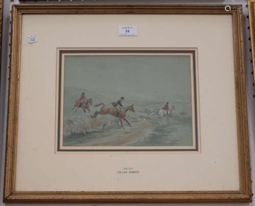 William Roberts - 'Full Cry', watercolour, signed, 19cm x 26cm, within a titled mount and gilt