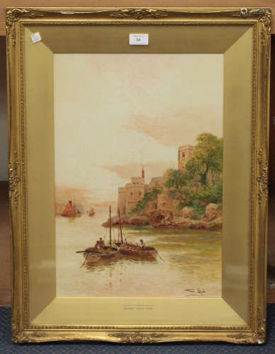 Walter Stuart Lloyd - 'Entrance to Dartmouth Harbour', early 20th century watercolour, signed,