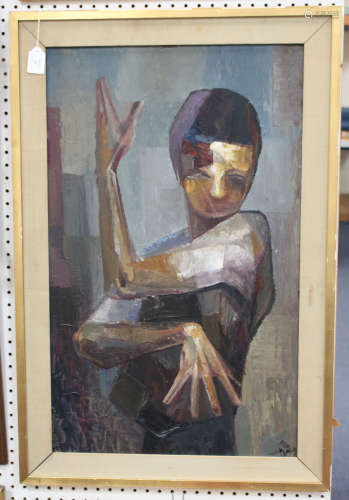 F.C.O. Vilallonga - 'Flamenco', 20th century oil on board, signed recto, titled verso, 80cm x
