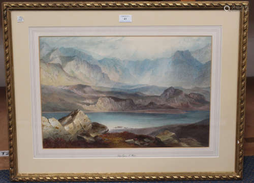 Charles Frederick Buckley - 'Llyn Ogwen, N. Wales', watercolour, signed and dated 1865, 34.5cm x