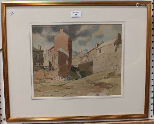 Thomas Stuart Milner - 'Knaresborough, Yorkshire', watercolour, signed and dated '46 recto, titled