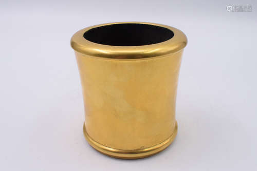 GILT BRONZE BRUSH POT