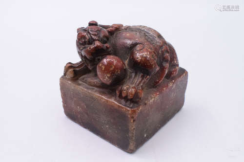 SHOUSHAN SOAPSTONE CARVED STAMP SEAL