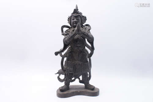 BRONZE CAST 'SKANDA' STANDING FIGURE