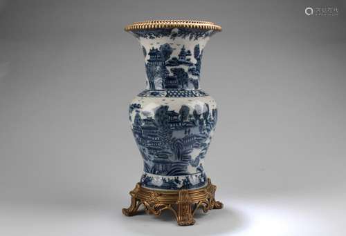 Chinese Blue & White Porcelain Vase