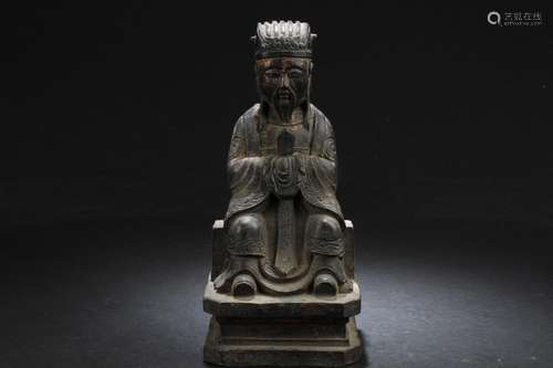 Chinese Bronze Deity Statue