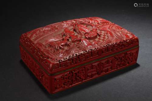 Chinese Cinnabar Lacquer Trinket Box