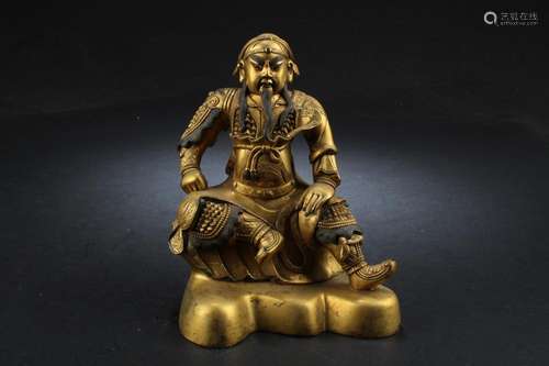 GILT BRONZE GUANG YU FIGURE