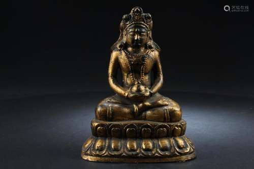 Chinese Gilt Bronze Bodhisattva Statue