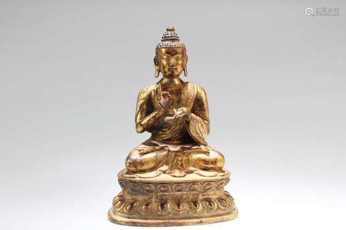 Chinese Gilt Bronze Buddha Statue