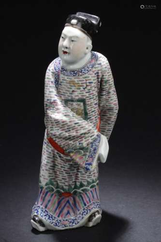 Antique Chinese Famille Rose Porcelain Statue