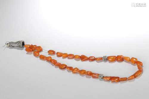 Chinese Amber Bead Necklace