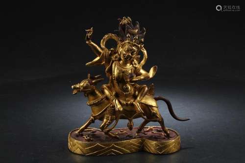 Chinese Gilt Bronze Bodhisattva Statue