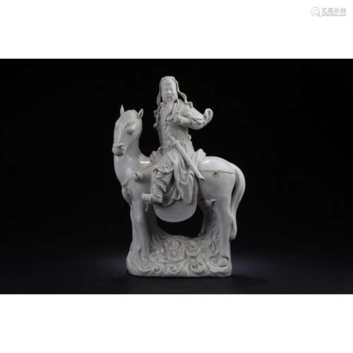 Antique Chinese Blanc De Chine Deity Statue