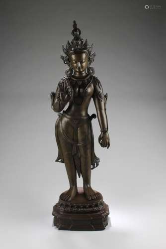 A Nepalese Bronze Bodhisattva Statue