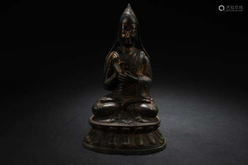 Antique Chinese Tibetan Gilt Bronze Bodhisattva Statue