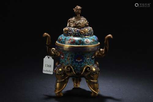 Antique Chinese Cloisonne Censer