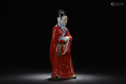 Antique Chinese Porcelain Scholar Statue