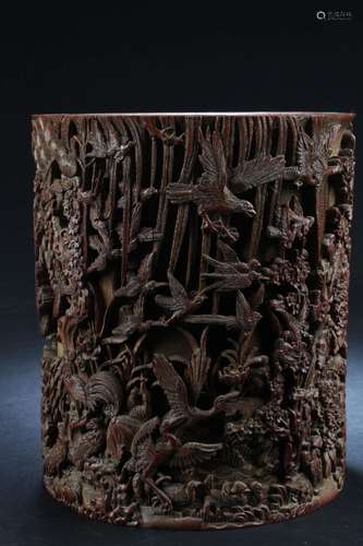 Chinese Bamboo Carved Brushpot