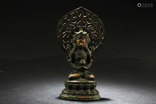 Chinese Gilt Bronze Bodhisattva Statue