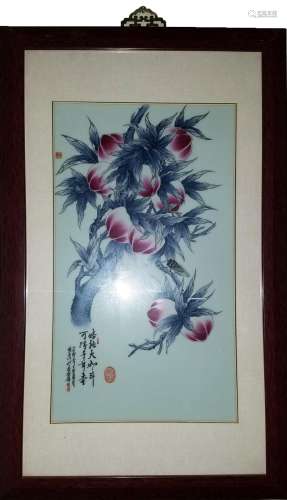 Chinese Framed Porcelain Painting