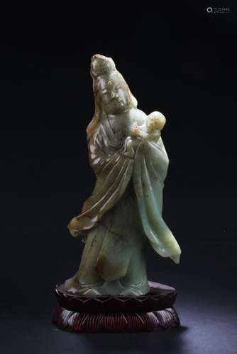 Chinese Jade Guanyin Statue