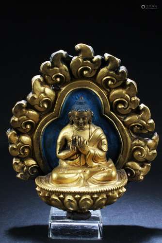 Gilt Bronze Buddha Sculpture Plaque