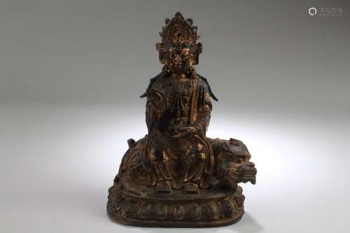 Chinese Gilt Bronze Bodhisattva Statue