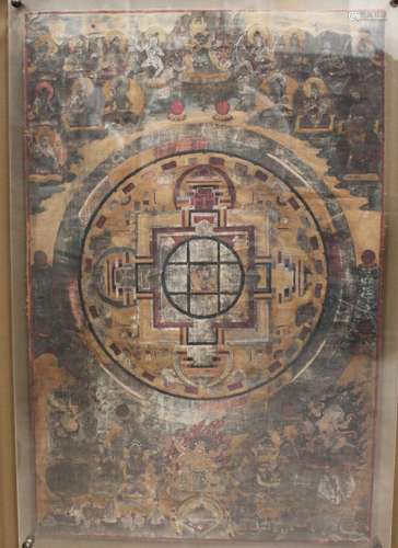 A Framed Thangka