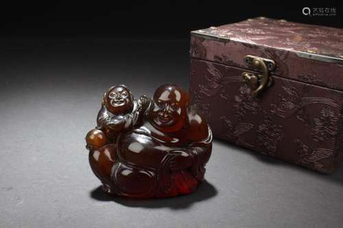 Chinese Amber Carved Ornament