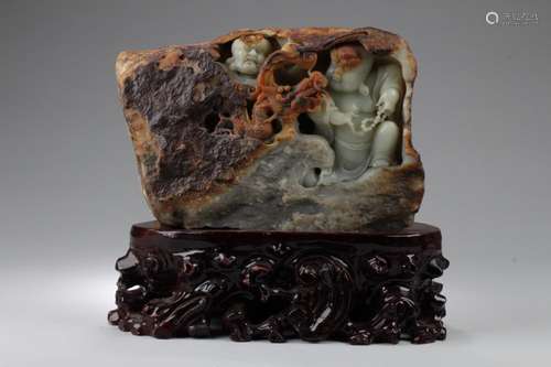 A Large and Rare Chinese Jade Carved Ornament