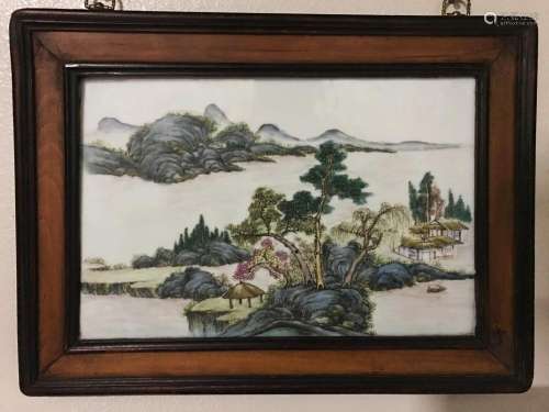 Chinese Framed Porcelain Painting