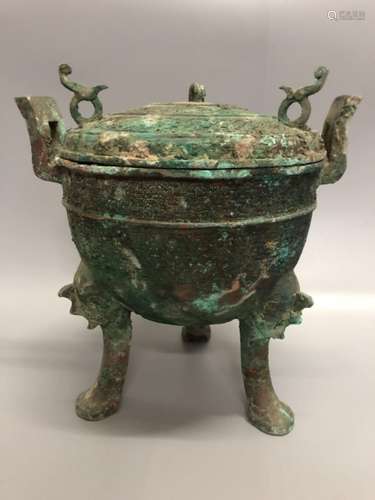 Chinese Bronze Tripod Burner