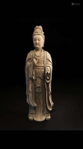 Chinese Wood Carved Standing Buddha