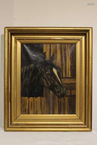 Oil on Canvas, Horse, Signed 