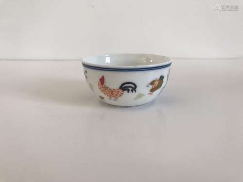 Chinse Famille Rose Porcelain Chicken Cup