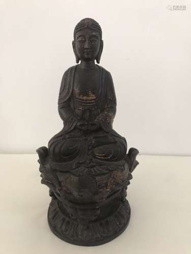 Chinese Wood Carved Seated Guanyin