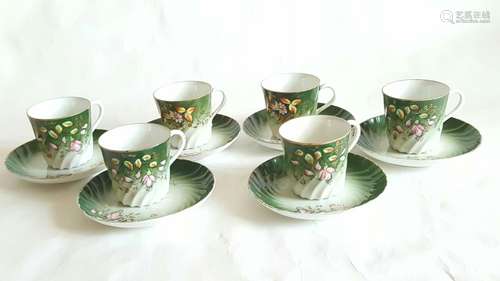 Imperial Russian Porcelain Cup Saucer Set Kuznetso