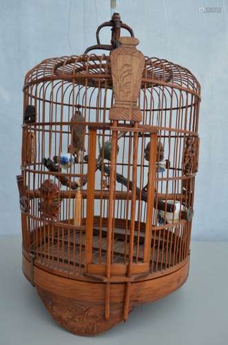 Chinese Wood Bird Cage