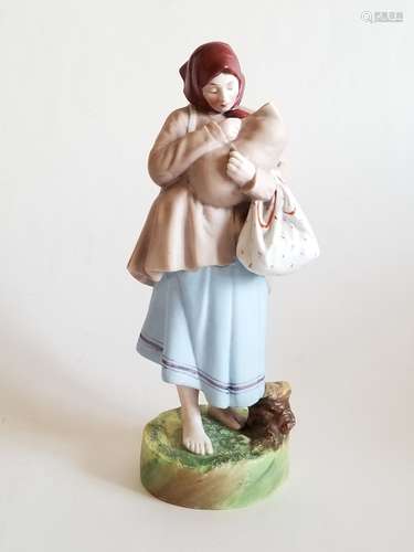 Antique Russian Porcelain Gardner Figurine