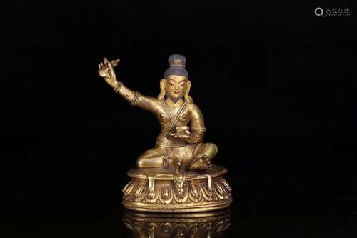 18th. Chinese Tibetan Gilt Bronze Buddha