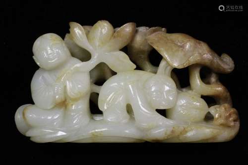 Chinese Jade Carved Group of Boys