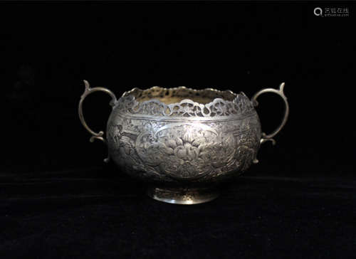 Persian Silver Suger Bowl