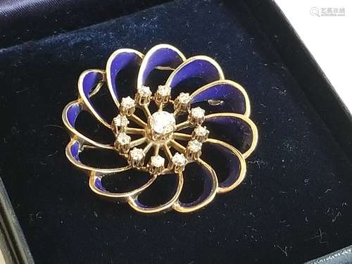 Art Deco Tiffany & Co Gold Diamond Brooch Pendant