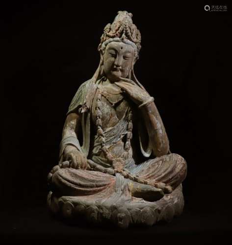 Chinese Wood Carved Seated Buddha