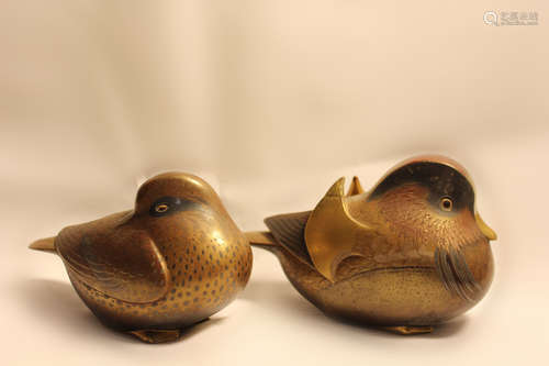 Pair of Japanese Lacquer Birds