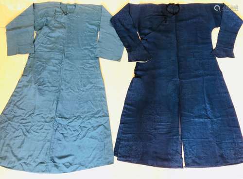 Two Chinese Blue Court Robes