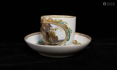 18th.C Meissen Porcelain Cup and Sauser