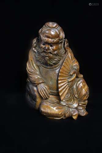 Chinese wood Carved Zhongkui Figural