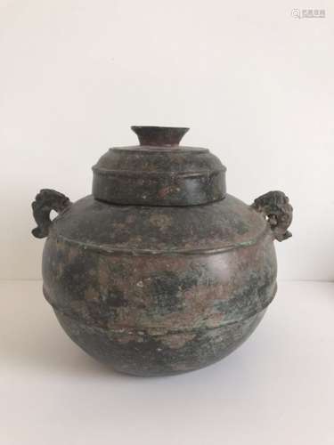 Chinese Bronze  Cover Jar